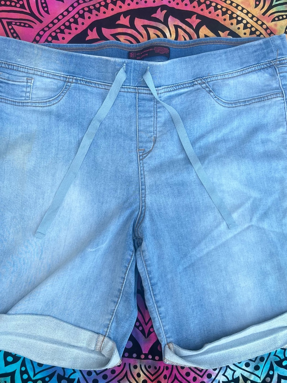No Boundaries Light Blue Boyfriend Jeans with Drawstring